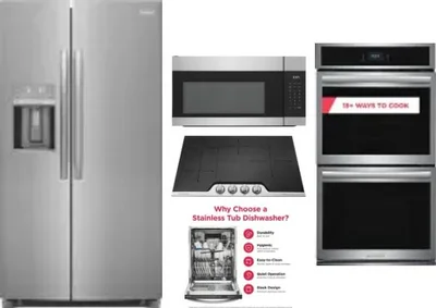 5 Piece Package Includes Refrigerator, Cooktop, Wall Oven, Microwave And Dishwasher