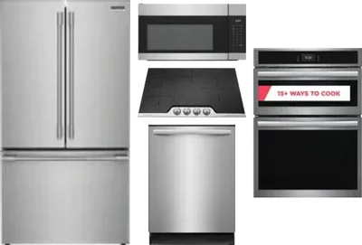 5 Piece Package Includes Refrigerator, Cooktop, Wall Oven, Microwave And Dishwasher