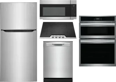 5 Piece Package Includes Refrigerator, Cooktop, Wall Oven, Microwave And Dishwasher