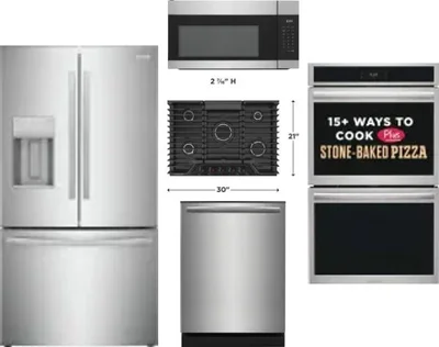 5 Piece Package Includes Refrigerator, Cooktop, Wall Oven, Microwave And Dishwasher