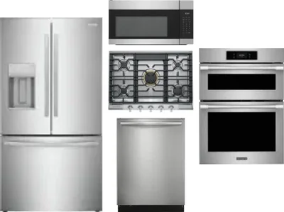 5 Piece Package Includes Refrigerator, Cooktop, Wall Oven, Microwave And Dishwasher