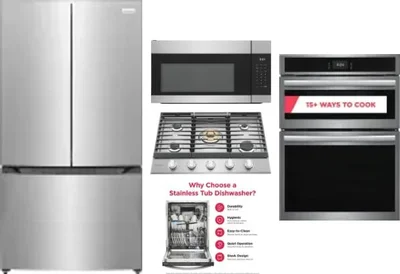5 Piece Package Includes Refrigerator, Cooktop, Wall Oven, Microwave And Dishwasher