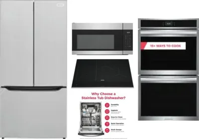 5 Piece Package Includes Refrigerator, Cooktop, Wall Oven, Microwave And Dishwasher