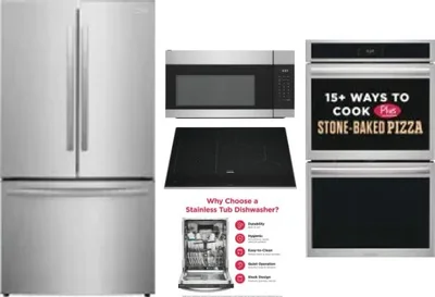 5 Piece Package Includes Refrigerator, Cooktop, Wall Oven, Microwave And Dishwasher