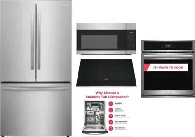 5 Piece Package Includes Refrigerator, Cooktop, Wall Oven, Microwave And Dishwasher