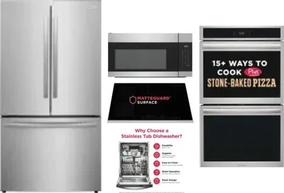 5 Piece Package Includes Refrigerator, Cooktop, Wall Oven, Microwave And Dishwasher