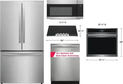 5 Piece Package Includes Refrigerator, Cooktop, Wall Oven, Microwave And Dishwasher