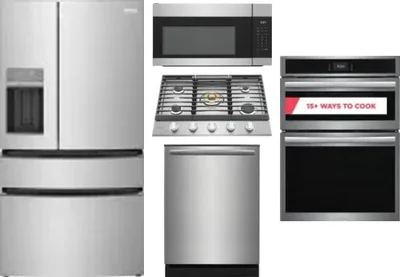 5 Piece Package Includes Refrigerator, Cooktop, Wall Oven, Microwave And Dishwasher