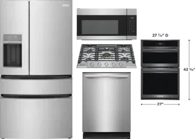 5 Piece Package Includes Refrigerator, Cooktop, Wall Oven, Microwave And Dishwasher