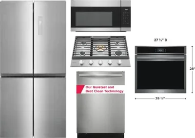 5 Piece Package Includes Refrigerator, Cooktop, Wall Oven, Microwave And Dishwasher