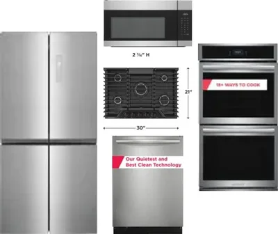 5 Piece Package Includes Refrigerator, Cooktop, Wall Oven, Microwave And Dishwasher