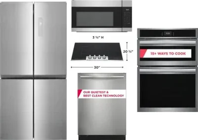 5 Piece Package Includes Refrigerator, Cooktop, Wall Oven, Microwave And Dishwasher