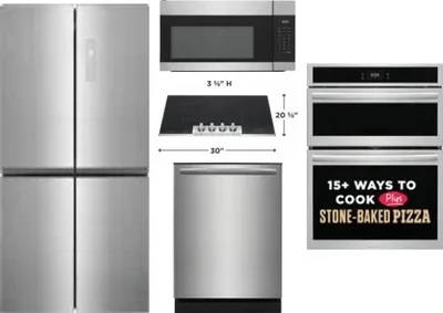5 Piece Package Includes Refrigerator, Cooktop, Wall Oven, Microwave And Dishwasher