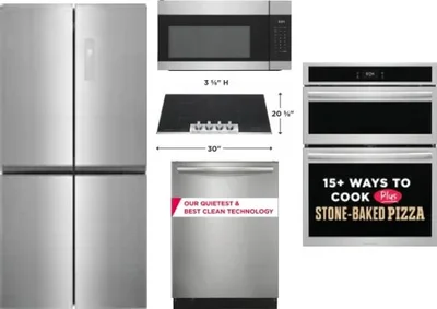 5 Piece Package Includes Refrigerator, Cooktop, Wall Oven, Microwave And Dishwasher