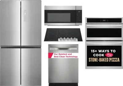 5 Piece Package Includes Refrigerator, Cooktop, Wall Oven, Microwave And Dishwasher
