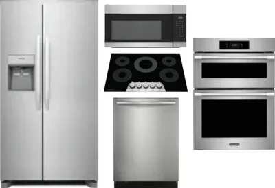 5 Piece Package Includes Refrigerator, Cooktop, Wall Oven, Microwave And Dishwasher