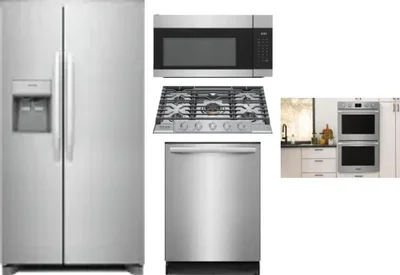 5 Piece Package Includes Refrigerator, Cooktop, Wall Oven, Microwave And Dishwasher