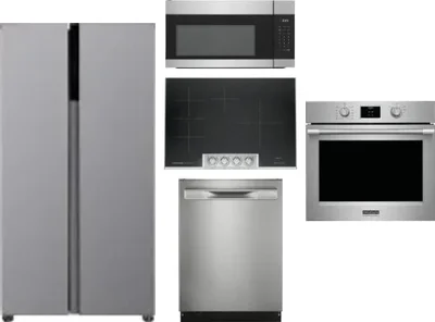 5 Piece Package Includes Refrigerator, Cooktop, Wall Oven, Microwave And Dishwasher
