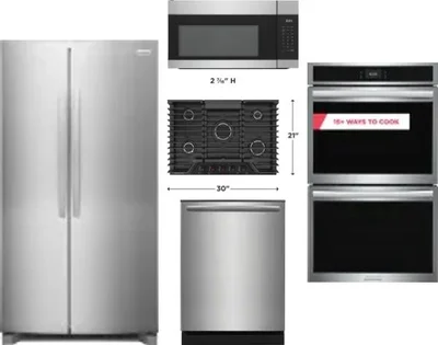 5 Piece Package Includes Refrigerator, Cooktop, Wall Oven, Microwave And Dishwasher