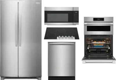 5 Piece Package Includes Refrigerator, Cooktop, Wall Oven, Microwave And Dishwasher