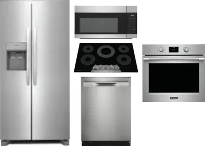 5 Piece Package Includes Refrigerator, Cooktop, Wall Oven, Microwave And Dishwasher
