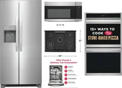 5 Piece Package Includes Refrigerator, Cooktop, Wall Oven, Microwave And Dishwasher