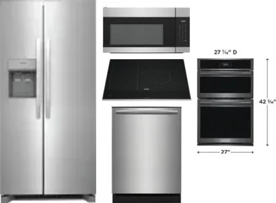 5 Piece Package Includes Refrigerator, Cooktop, Wall Oven, Microwave And Dishwasher