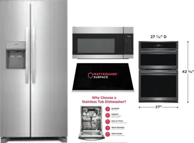 5 Piece Package Includes Refrigerator, Cooktop, Wall Oven, Microwave And Dishwasher