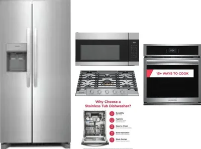 5 Piece Package Includes Refrigerator, Cooktop, Wall Oven, Microwave And Dishwasher