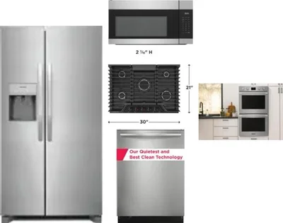 5 Piece Package Includes Refrigerator, Cooktop, Wall Oven, Microwave And Dishwasher