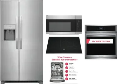 5 Piece Package Includes Refrigerator, Cooktop, Wall Oven, Microwave And Dishwasher