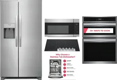 5 Piece Package Includes Refrigerator, Cooktop, Wall Oven, Microwave And Dishwasher