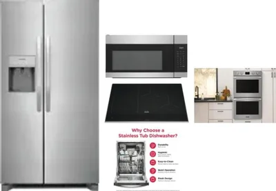 5 Piece Package Includes Refrigerator, Cooktop, Wall Oven, Microwave And Dishwasher