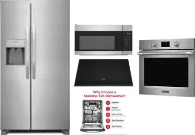 5 Piece Package Includes Refrigerator, Cooktop, Wall Oven, Microwave And Dishwasher