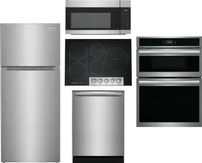5 Piece Package Includes Refrigerator, Cooktop, Wall Oven, Microwave And Dishwasher