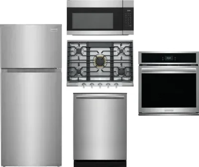 5 Piece Package Includes Refrigerator, Cooktop, Wall Oven, Microwave And Dishwasher