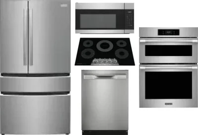 5 Piece Package Includes Refrigerator, Cooktop, Wall Oven, Microwave And Dishwasher