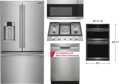 5 Piece Package Includes Refrigerator, Cooktop, Wall Oven, Microwave And Dishwasher