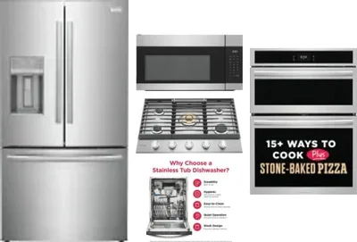 5 Piece Package Includes Refrigerator, Cooktop, Wall Oven, Microwave And Dishwasher