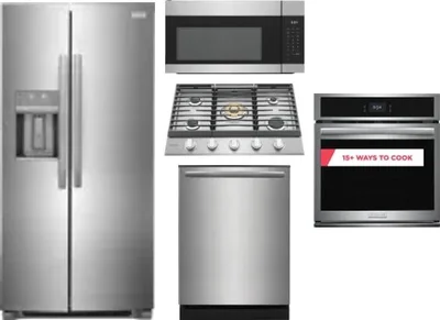 5 Piece Package Includes Refrigerator, Cooktop, Wall Oven, Microwave And Dishwasher