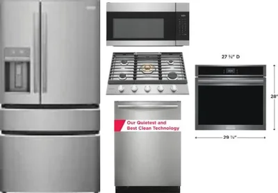 5 Piece Package Includes Refrigerator, Cooktop, Wall Oven, Microwave And Dishwasher