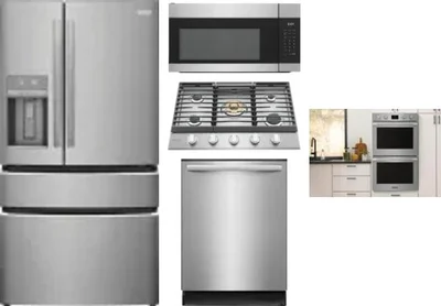 5 Piece Package Includes Refrigerator, Cooktop, Wall Oven, Microwave And Dishwasher