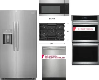 5 Piece Package Includes Refrigerator, Cooktop, Wall Oven, Microwave And Dishwasher