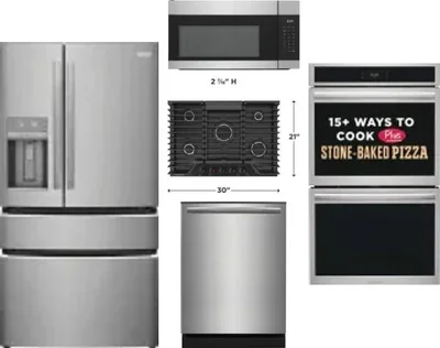 5 Piece Package Includes Refrigerator, Cooktop, Wall Oven, Microwave And Dishwasher