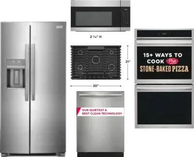 5 Piece Package Includes Refrigerator, Cooktop, Wall Oven, Microwave And Dishwasher