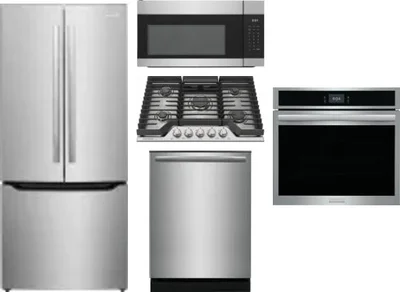 5 Piece Package Includes Refrigerator, Cooktop, Wall Oven, Microwave And Dishwasher