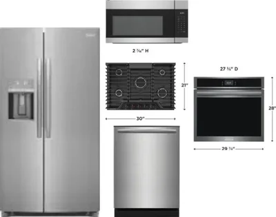 5 Piece Package Includes Refrigerator, Cooktop, Wall Oven, Microwave And Dishwasher