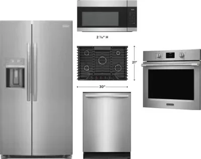 5 Piece Package Includes Refrigerator, Cooktop, Wall Oven, Microwave And Dishwasher
