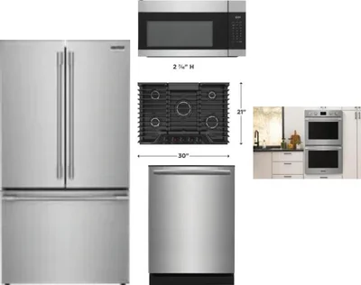 5 Piece Package Includes Refrigerator, Cooktop, Wall Oven, Microwave And Dishwasher