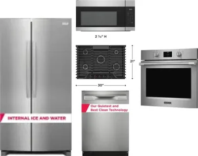 5 Piece Package Includes Refrigerator, Cooktop, Wall Oven, Microwave And Dishwasher